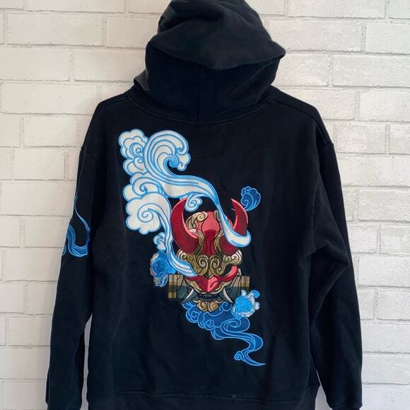 BIBI SAMA $250 Bringing Back Oni Embroidered Black Hoodie M-L EUC - Picture 5 of 15